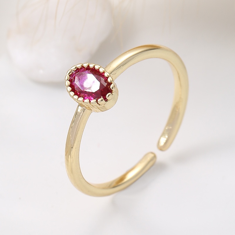 Elegant Lady Oval Copper Inlay Zircon Open Rings display picture 5