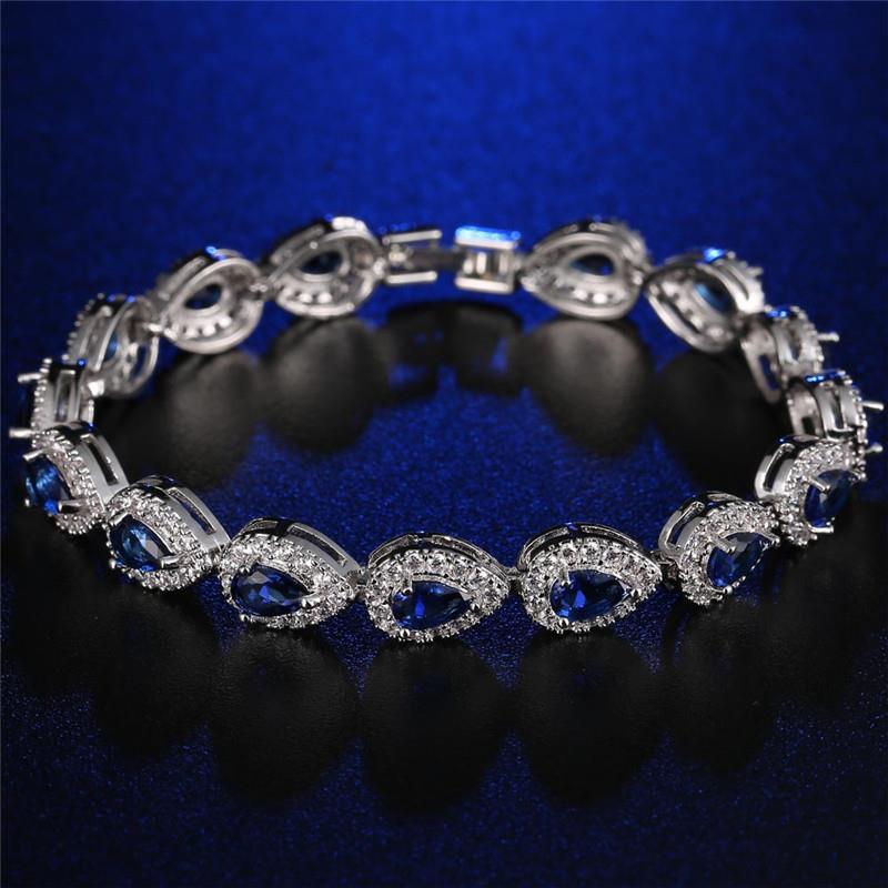 Copper Rhodium Plated Lady Simple Style Inlay Geometric Zircon Bracelets display picture 12