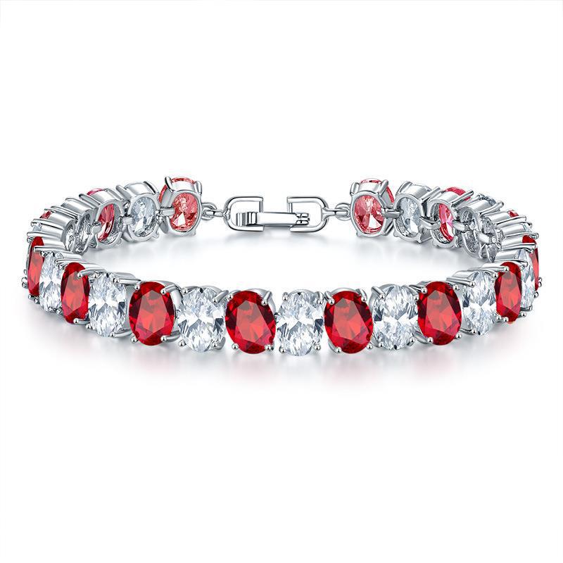 Copper Rhodium Plated Lady Simple Style Inlay Geometric Zircon Bracelets display picture 10