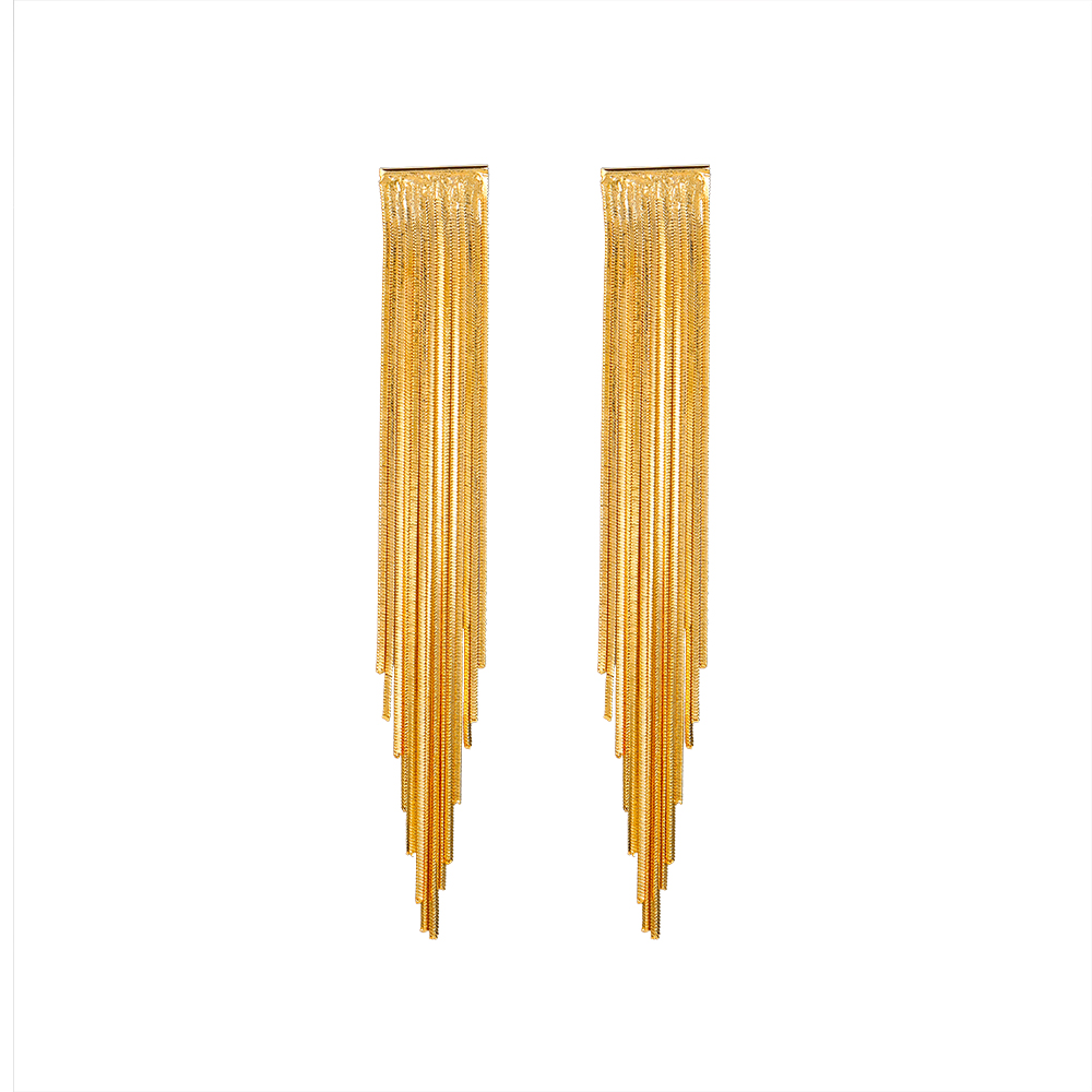1 Pair Elegant Exaggerated Shiny Tassel Plating Alloy Silver Plated Drop Earrings display picture 8