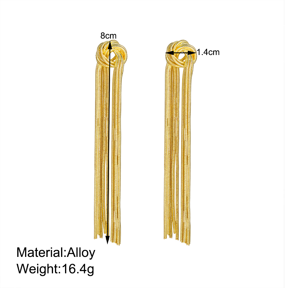 1 Pair Elegant Exaggerated Shiny Tassel Plating Alloy Silver Plated Drop Earrings display picture 1