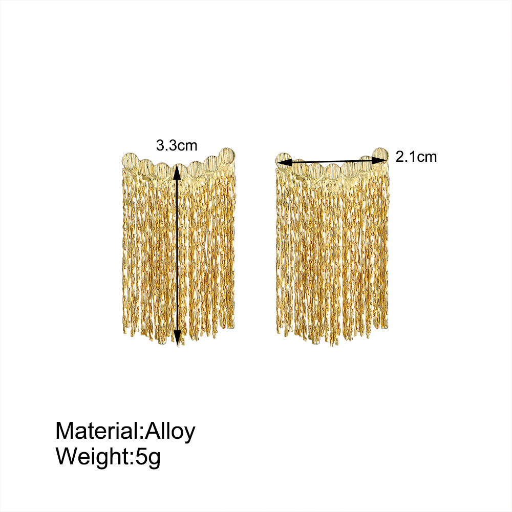 1 Pair Elegant Exaggerated Shiny Tassel Plating Alloy Silver Plated Drop Earrings display picture 12