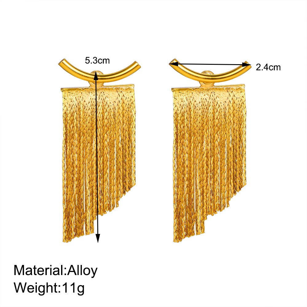 1 Pair Elegant Exaggerated Shiny Tassel Plating Alloy Silver Plated Drop Earrings display picture 10
