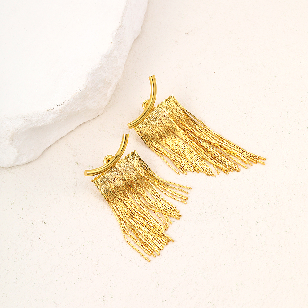 1 Pair Elegant Exaggerated Shiny Tassel Plating Alloy Silver Plated Drop Earrings display picture 27