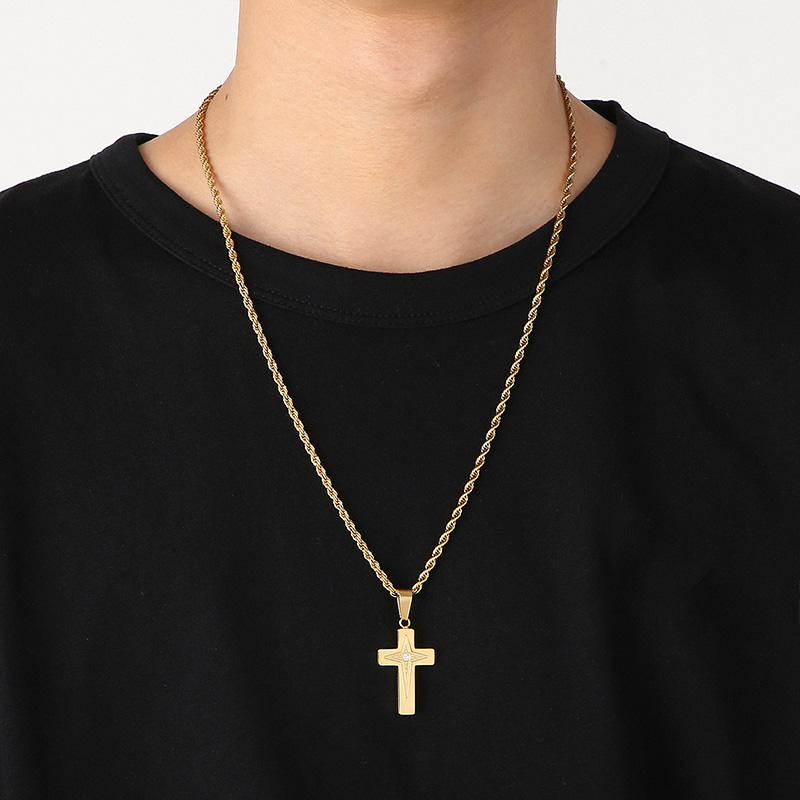 Hip-Hop Cross Solid Color Stainless Steel Plating 18K Gold Plated Charms display picture 4