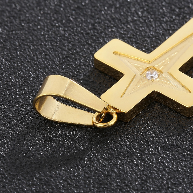 Hip-Hop Cross Solid Color Stainless Steel Plating 18K Gold Plated Charms display picture 2