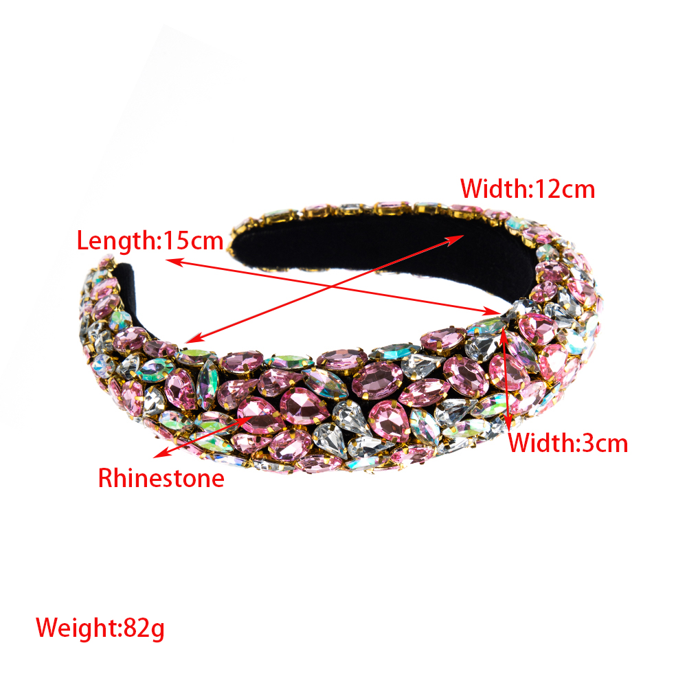 Elegant Luxurious Queen Colorful Cloth Inlay Rhinestones Hair Band display picture 1