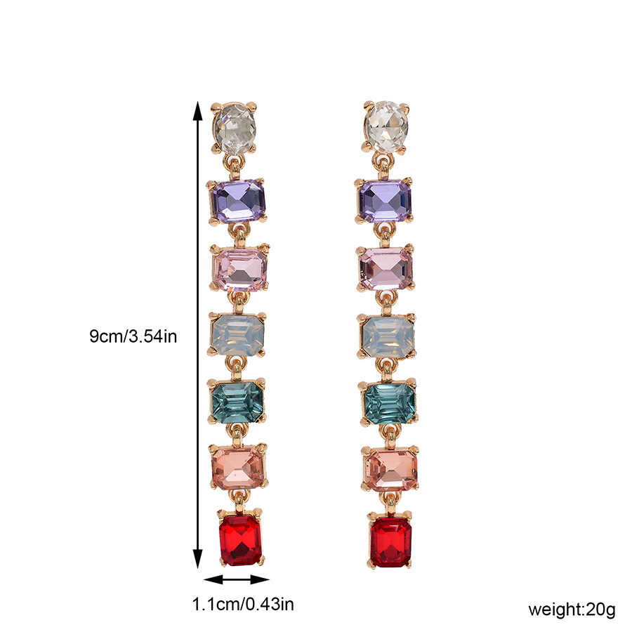 1 Pair Elegant Square Three-dimensional Alloy Drop Earrings display picture 4