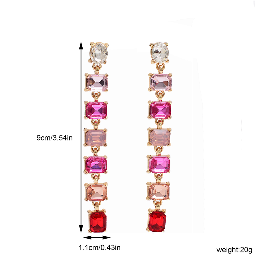 1 Pair Elegant Square Three-dimensional Alloy Drop Earrings display picture 3