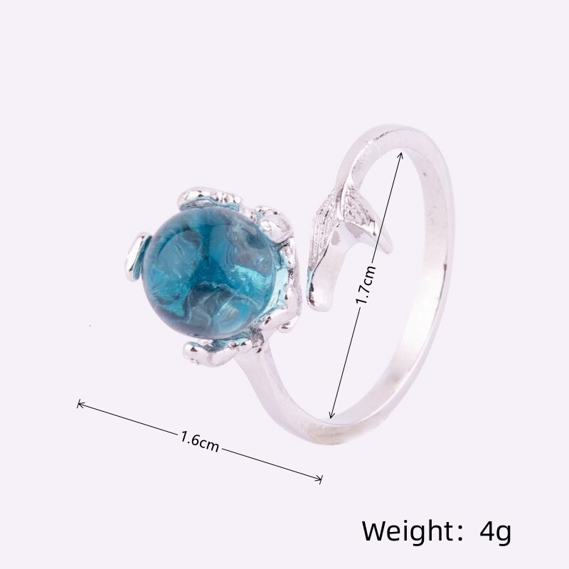 Elegant Fish Tail White Gold Plated Resin Alloy Wholesale Open Rings display picture 7