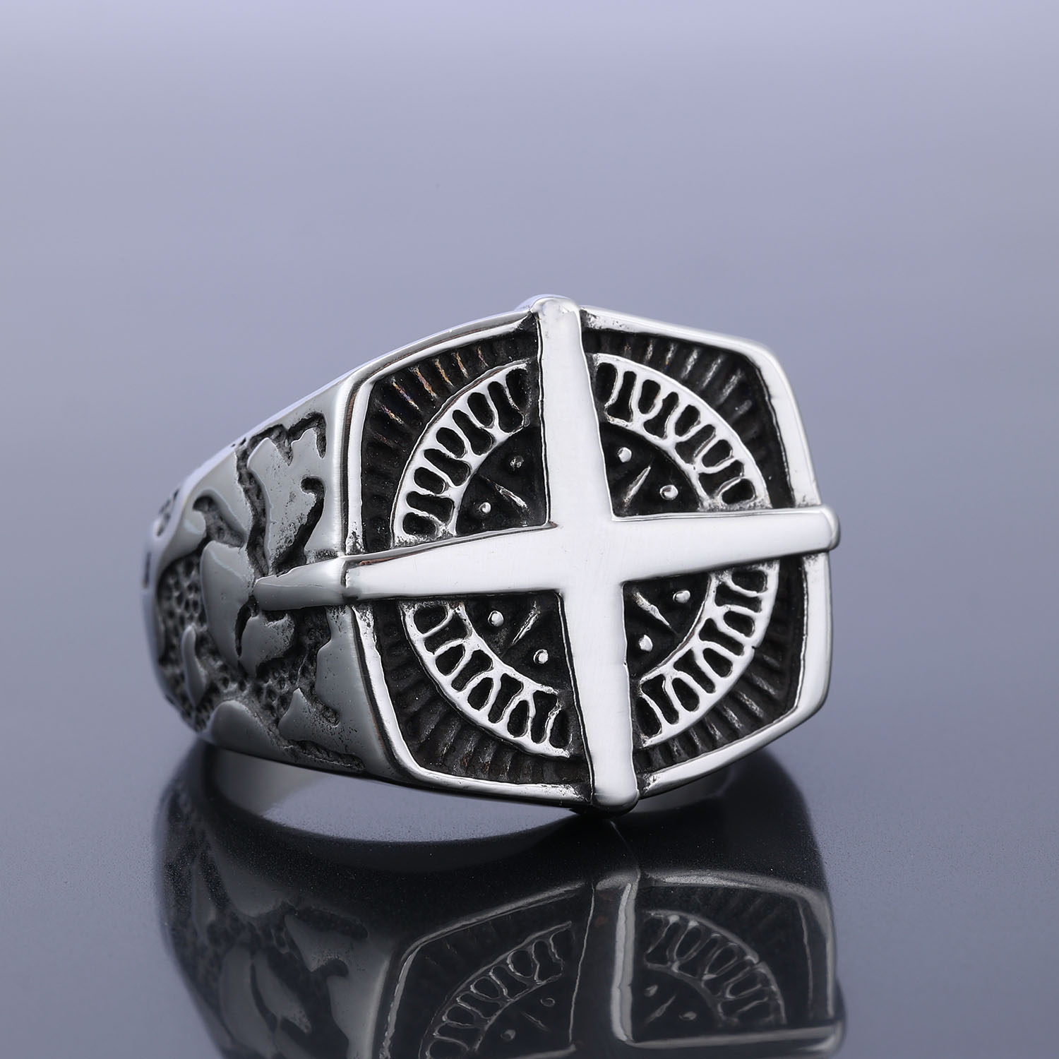 Punk Kreuzen Edelstahl 304 Unisex Ringe display picture 2