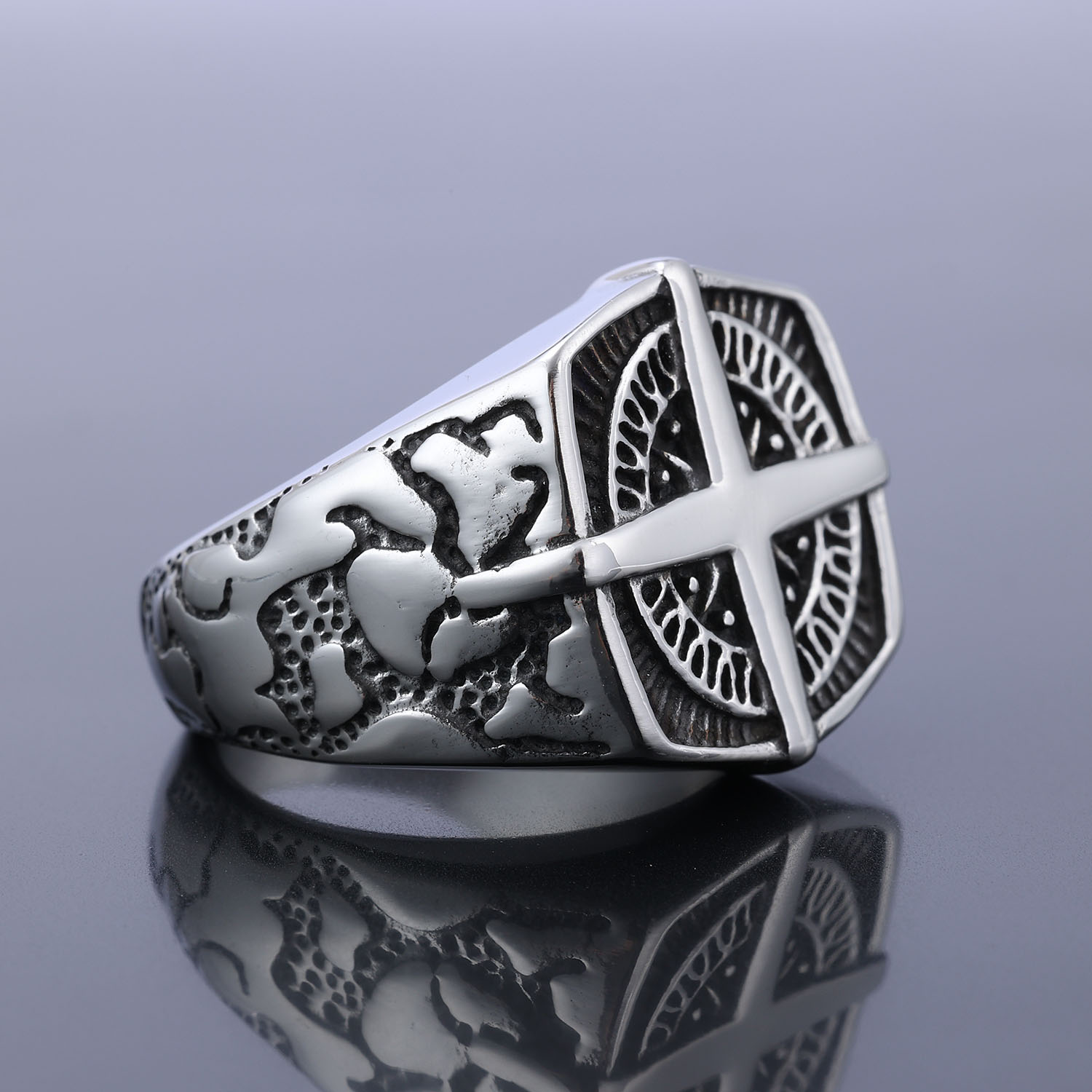 Punk Cross 304 Stainless Steel Unisex Rings display picture 1
