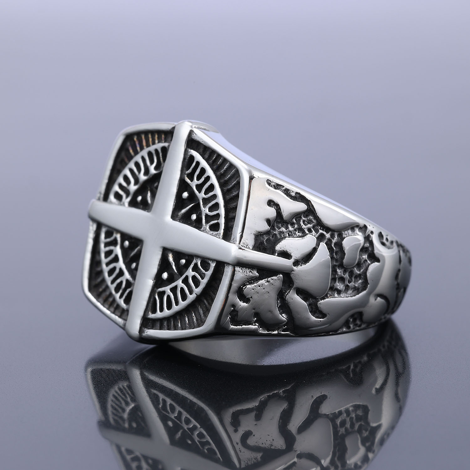 Punk Cross 304 Stainless Steel Unisex Rings display picture 3