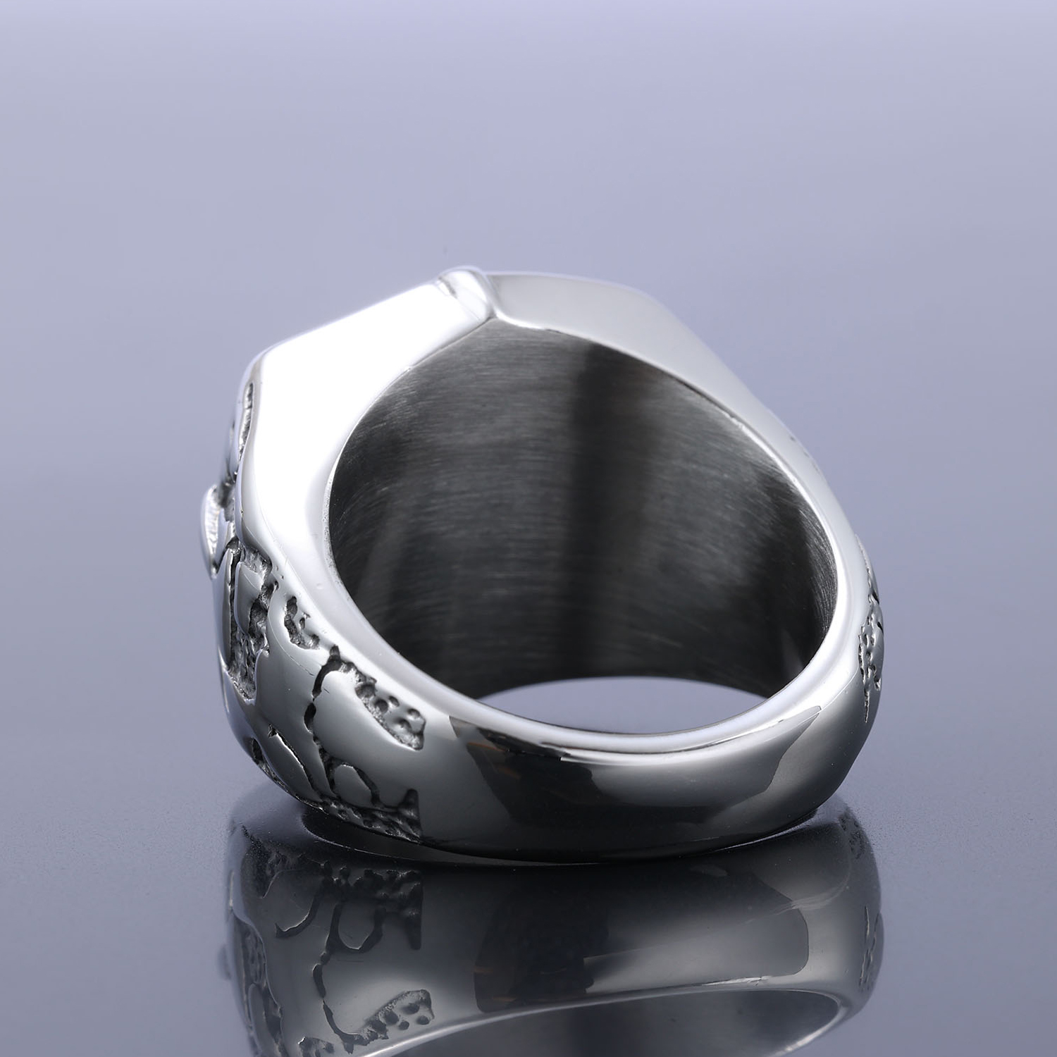Punk Cross 304 Stainless Steel Unisex Rings display picture 4