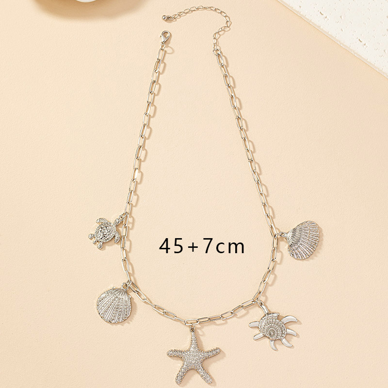 Retro Vacation Starfish Conch Shell Alloy Plating Unisex Pendant Necklace display picture 5
