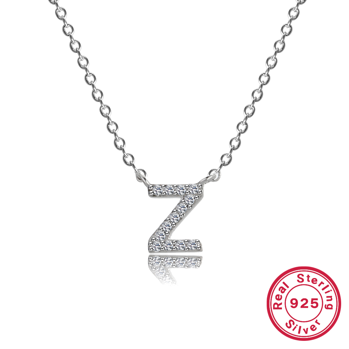 Sterling Silver Simple Style Classic Style Inlay Letter Zircon Pendant Necklace display picture 21