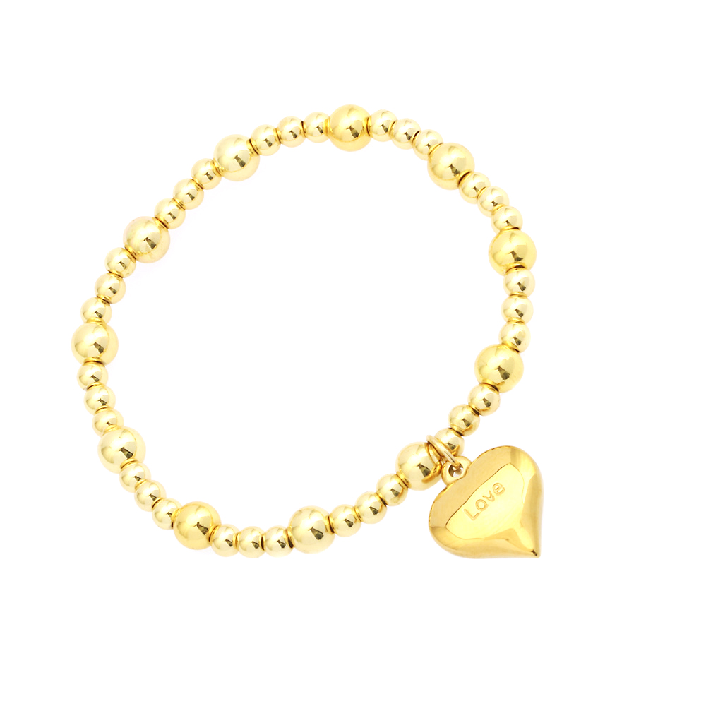 Simple Style Letter Heart Shape Copper Charm Plating 18k Gold Plated Bracelets display picture 6
