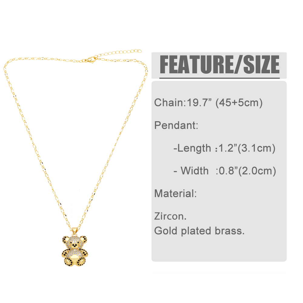 Cute Streetwear Little Bear Bird Copper 18k Gold Plated Zircon Pendant Necklace In Bulk display picture 1