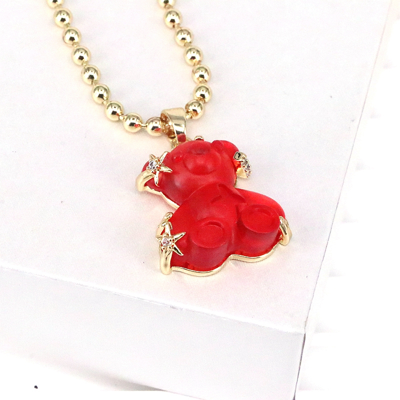 Casual Streetwear Little Bear Copper Gold Plated Pendant Necklace In Bulk display picture 7