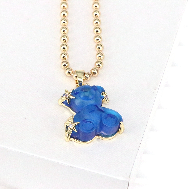 Casual Streetwear Little Bear Copper Gold Plated Pendant Necklace In Bulk display picture 3