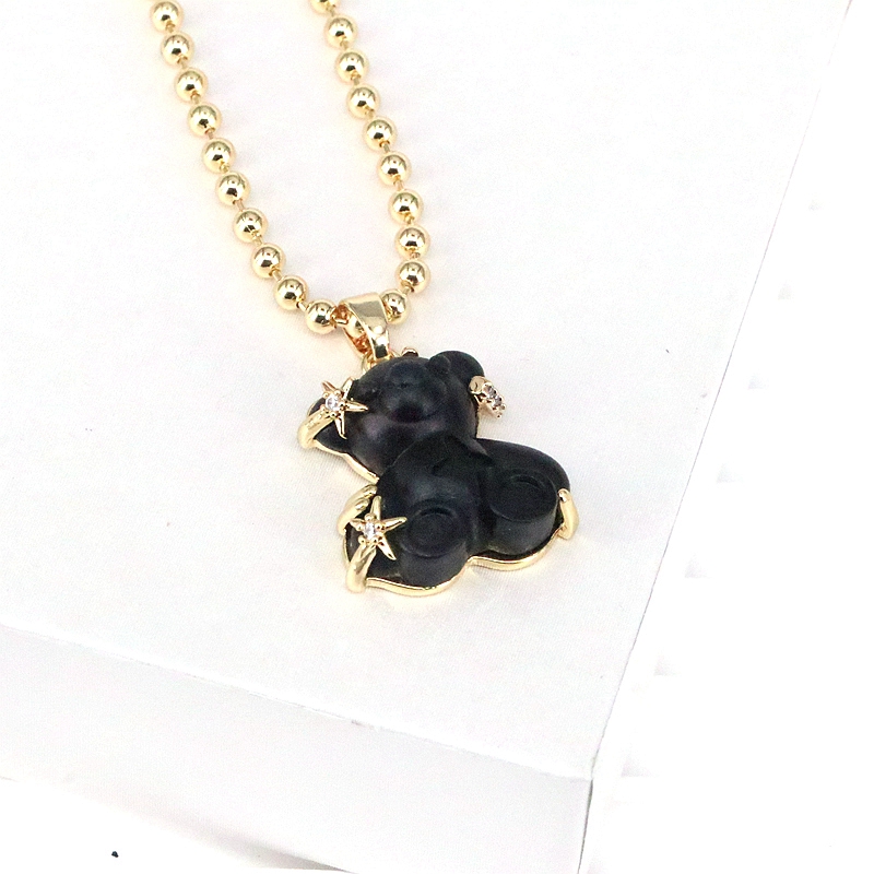 Casual Streetwear Little Bear Copper Gold Plated Pendant Necklace In Bulk display picture 2