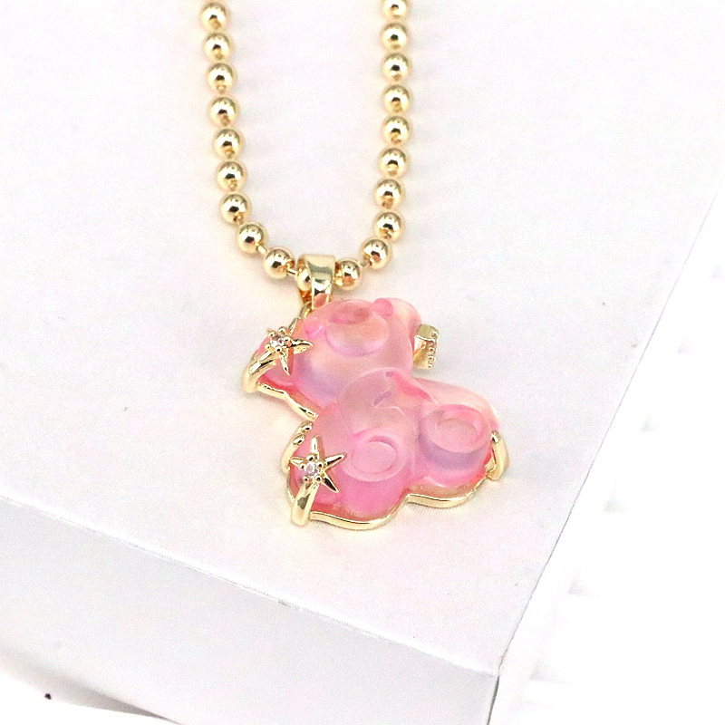 Casual Streetwear Little Bear Copper Gold Plated Pendant Necklace In Bulk display picture 4