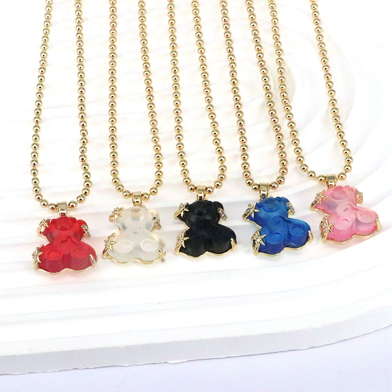 Casual Streetwear Little Bear Copper Gold Plated Pendant Necklace In Bulk display picture 6