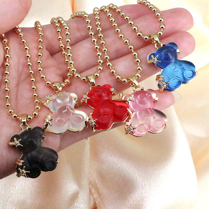 Casual Streetwear Little Bear Copper Gold Plated Pendant Necklace In Bulk display picture 1