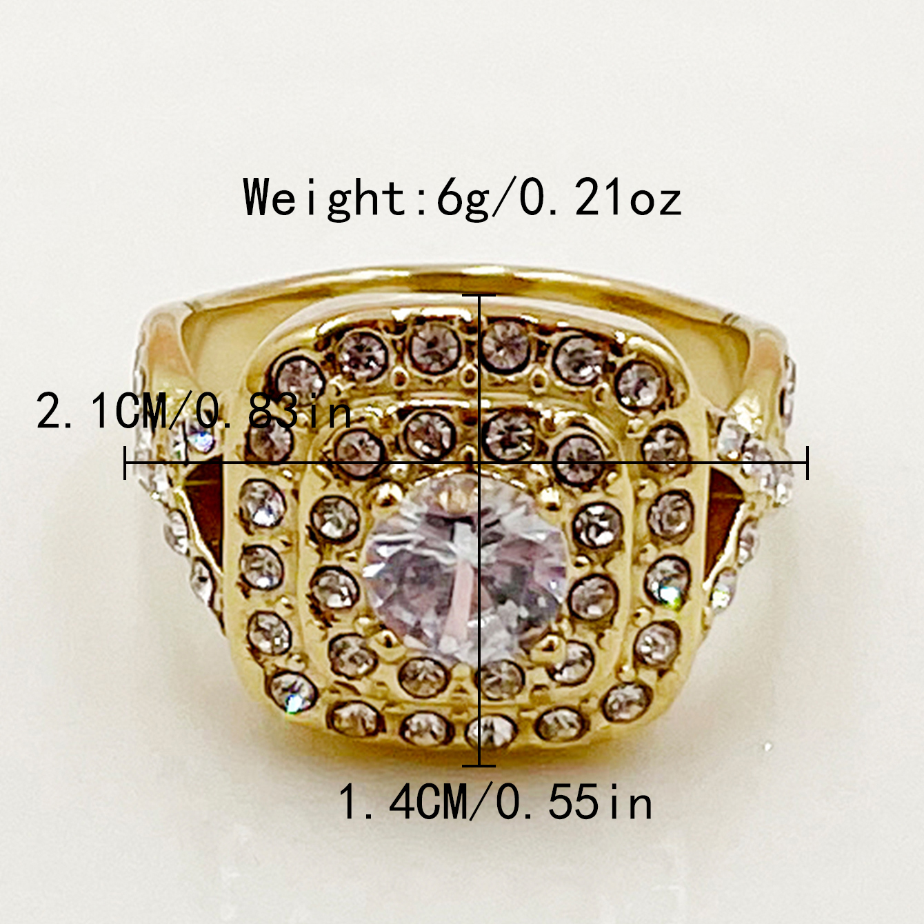 304 Stainless Steel 14K Gold Plated Vintage Style Lady Plating Inlay Geometric Zircon Rings display picture 3