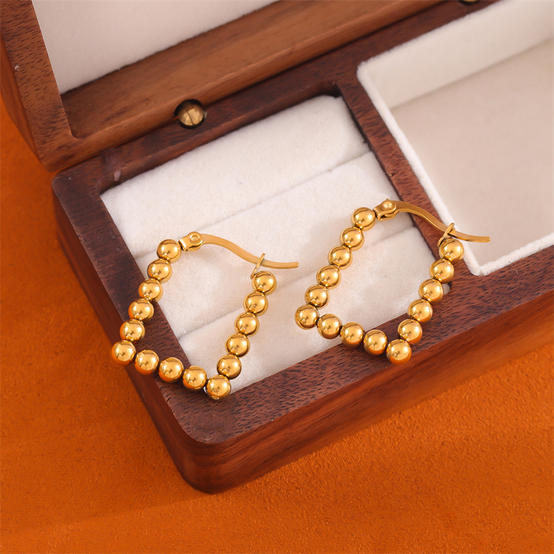 1 Pair Simple Style Irregular Round Plating Stainless Steel 18K Gold Plated Earrings display picture 4