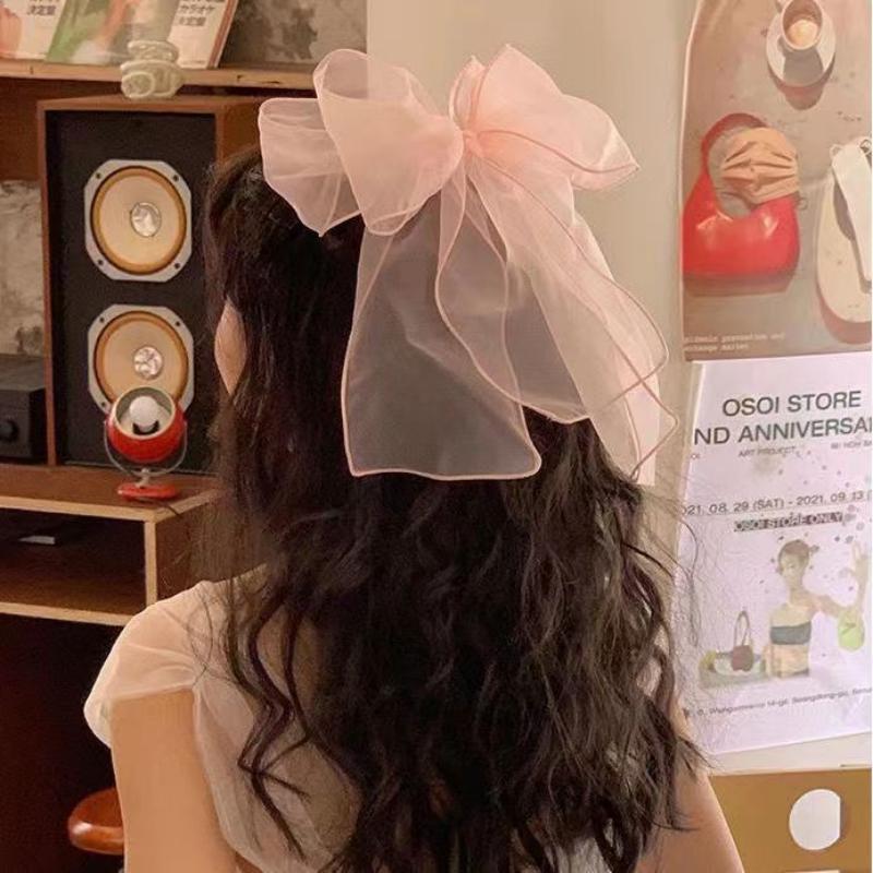 Women's Cute Simple Style Bow Knot Gauze Hair Clip display picture 3