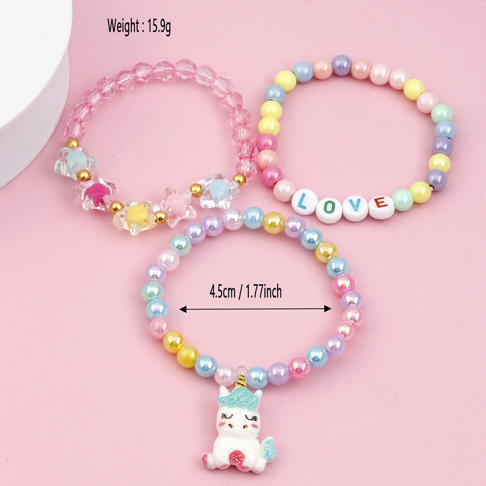 Sweet Cartoon Arylic Plastic Resin Beaded Girl's Bracelets display picture 1