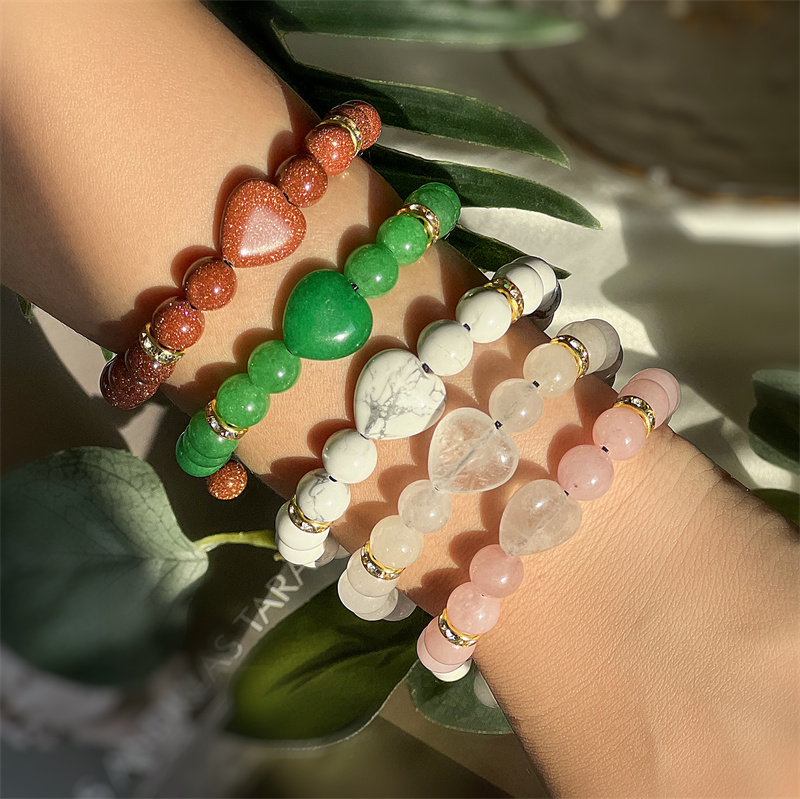 Ethnic Style Heart Shape Natural Stone Beaded Bracelets display picture 1