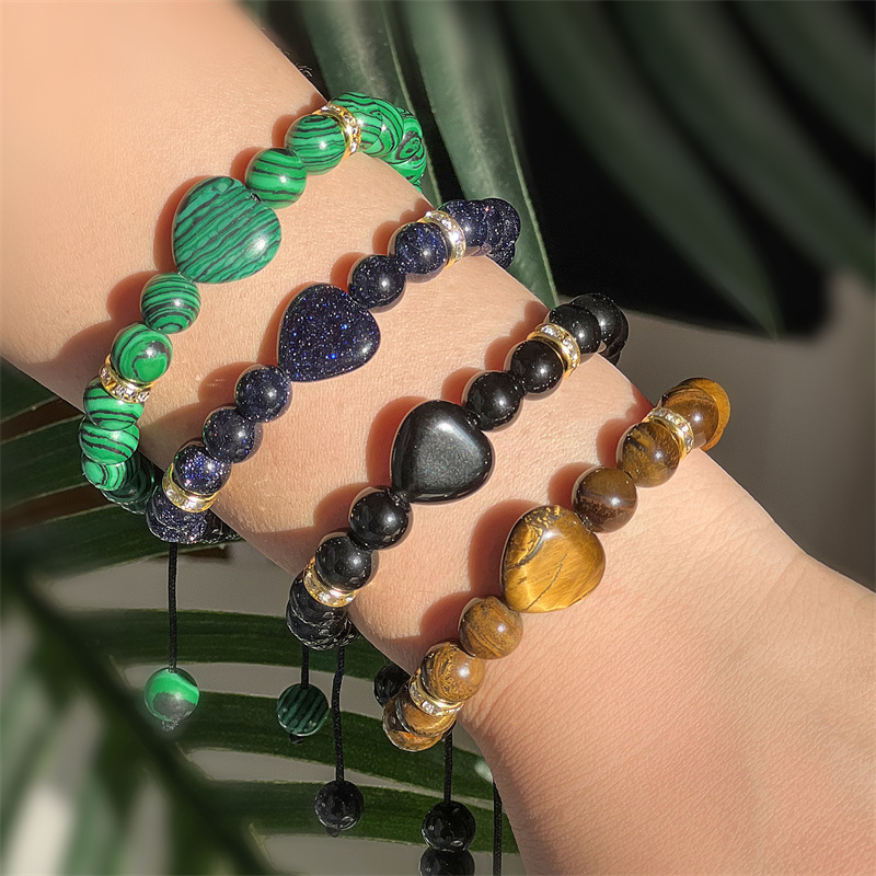 Ethnic Style Heart Shape Natural Stone Beaded Bracelets display picture 2