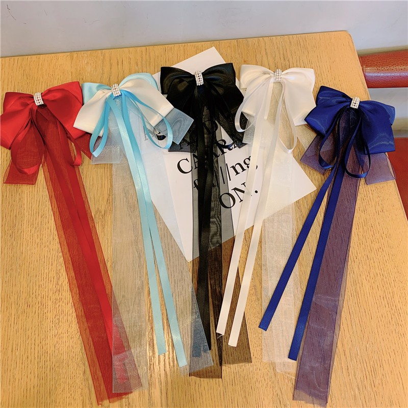 Women's Casual Sweet Commute Bow Knot Fabric Gauze Hair Clip display picture 9