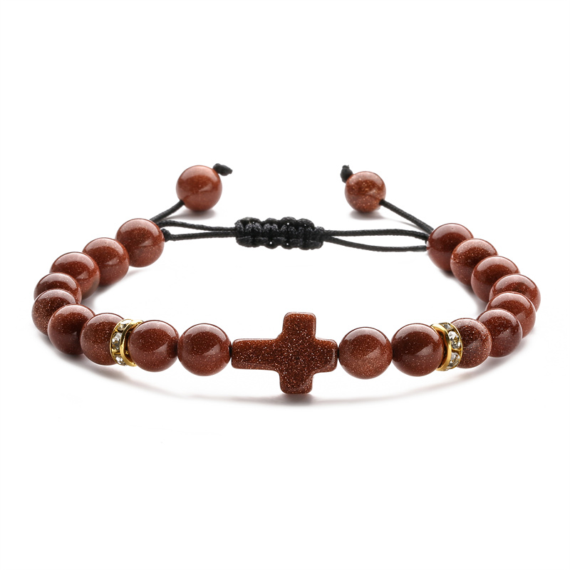 Ethnic Style Cross Natural Stone Beaded Bracelets display picture 7
