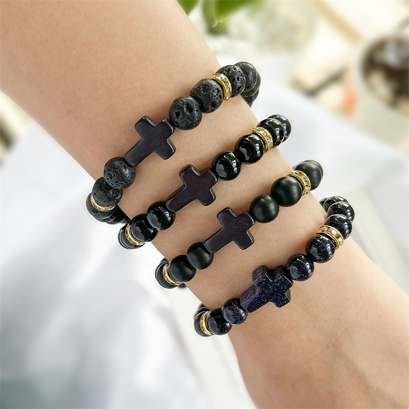 Ethnic Style Cross Natural Stone Beaded Bracelets display picture 2