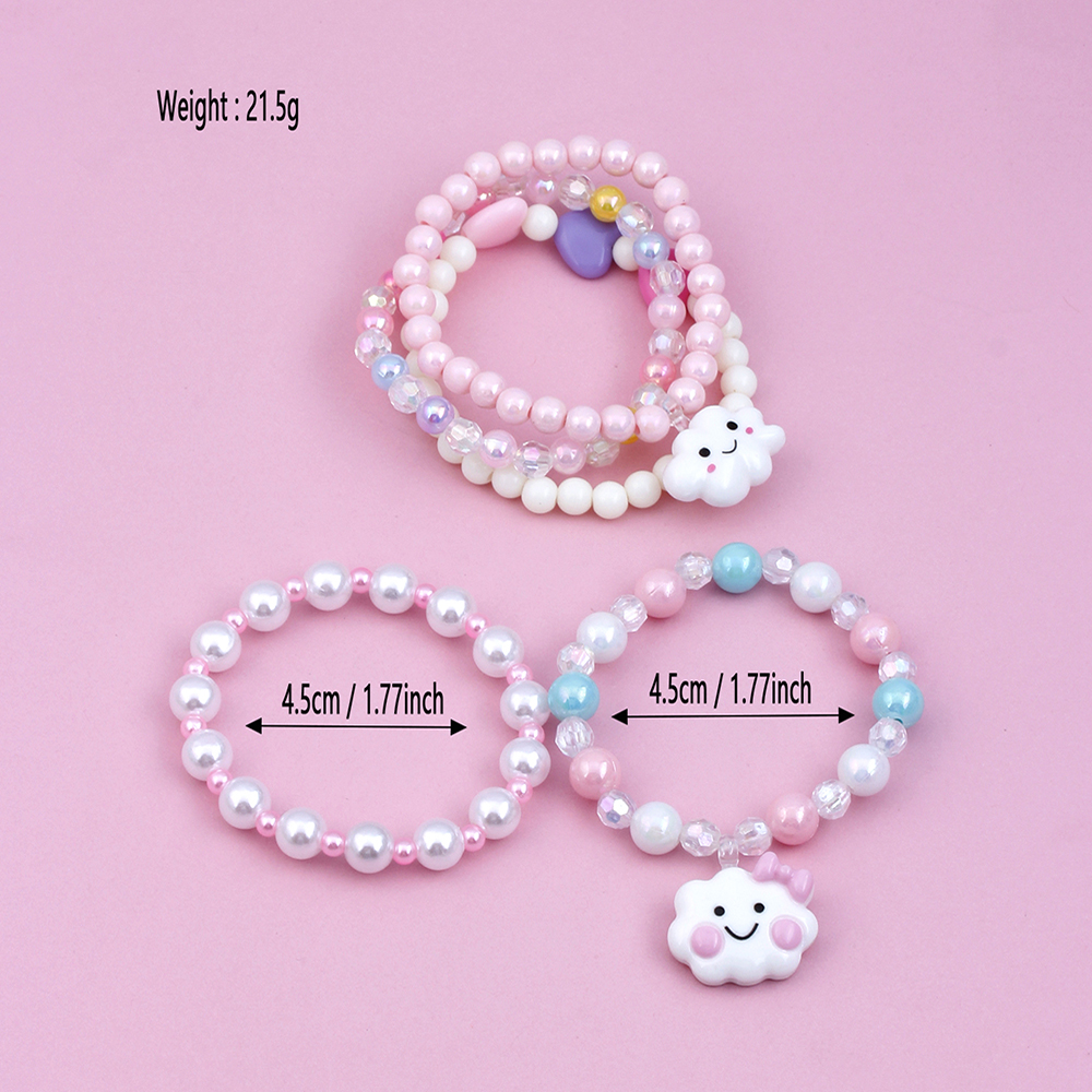 Cute Sweet Clouds Arylic Resin Beaded Handmade Girl's Bracelets display picture 3