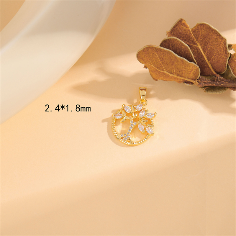 Wholesale Cute Handmade Shiny Sunflower Leaves Heart Shape Brass Plating Inlay 18K Gold Plated Zircon display picture 81