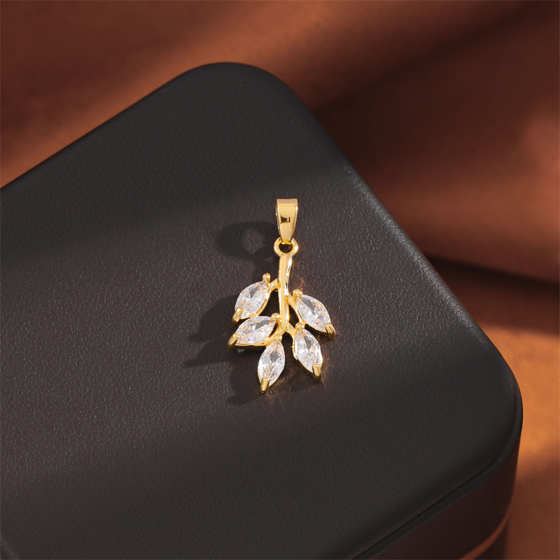 Wholesale Cute Handmade Shiny Sunflower Leaves Heart Shape Brass Plating Inlay 18K Gold Plated Zircon display picture 34
