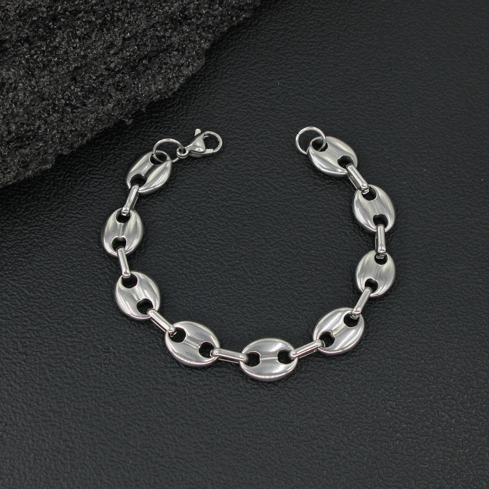304 Stainless Steel Retro Plating Pig Nose Bracelets Necklace display picture 4