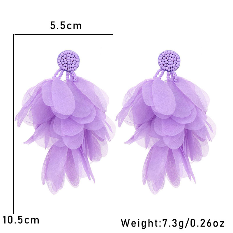 1 Par Bohemio Flor Tela Pendientes De Gota display picture 1