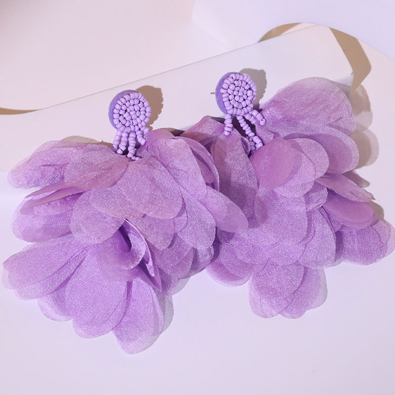 1 Pair Bohemian Flower Cloth Drop Earrings display picture 13
