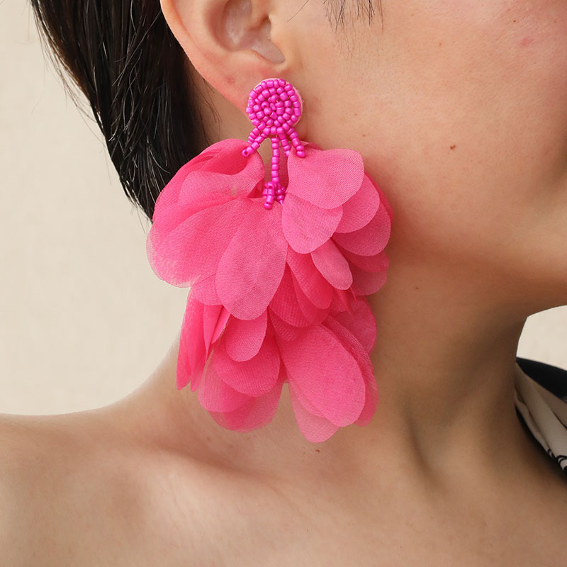 1 Par Bohemio Flor Tela Pendientes De Gota display picture 20