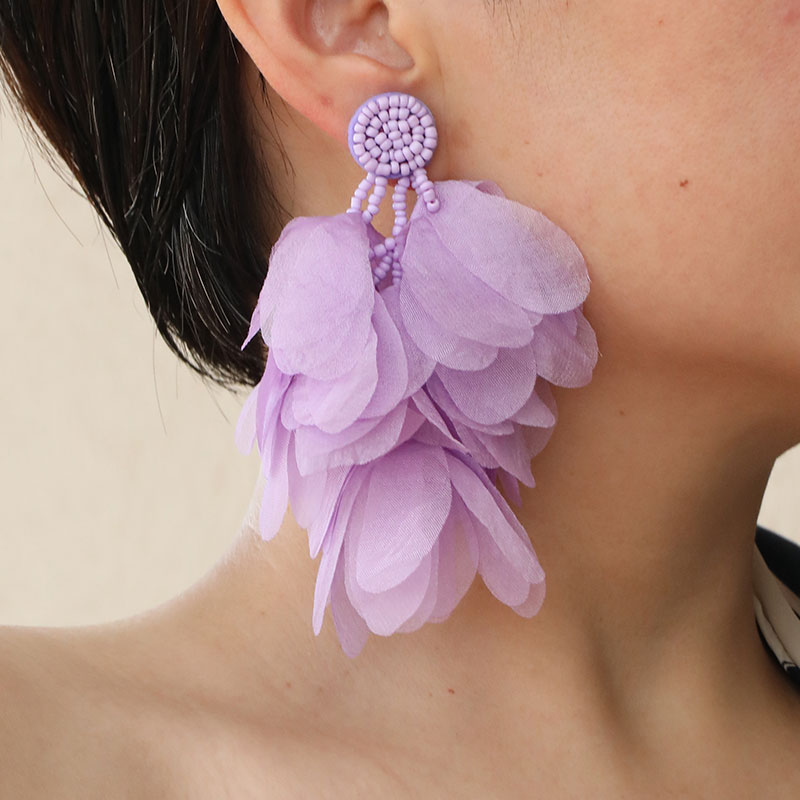 1 Par Bohemio Flor Tela Pendientes De Gota display picture 19