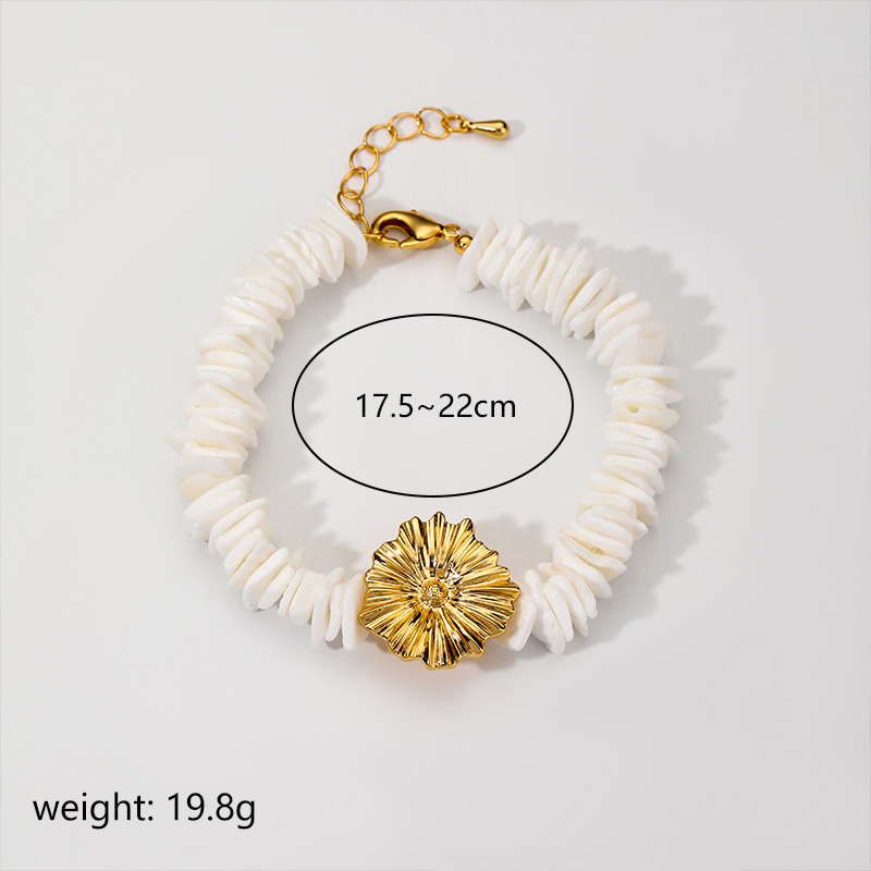Wholesale Jewelry Fairy Style Elegant Marine Style Irregular Lotus Leaf Hd-18918 Shell Copper 18k Gold Plated Plating Bracelets Earrings Necklace display picture 1