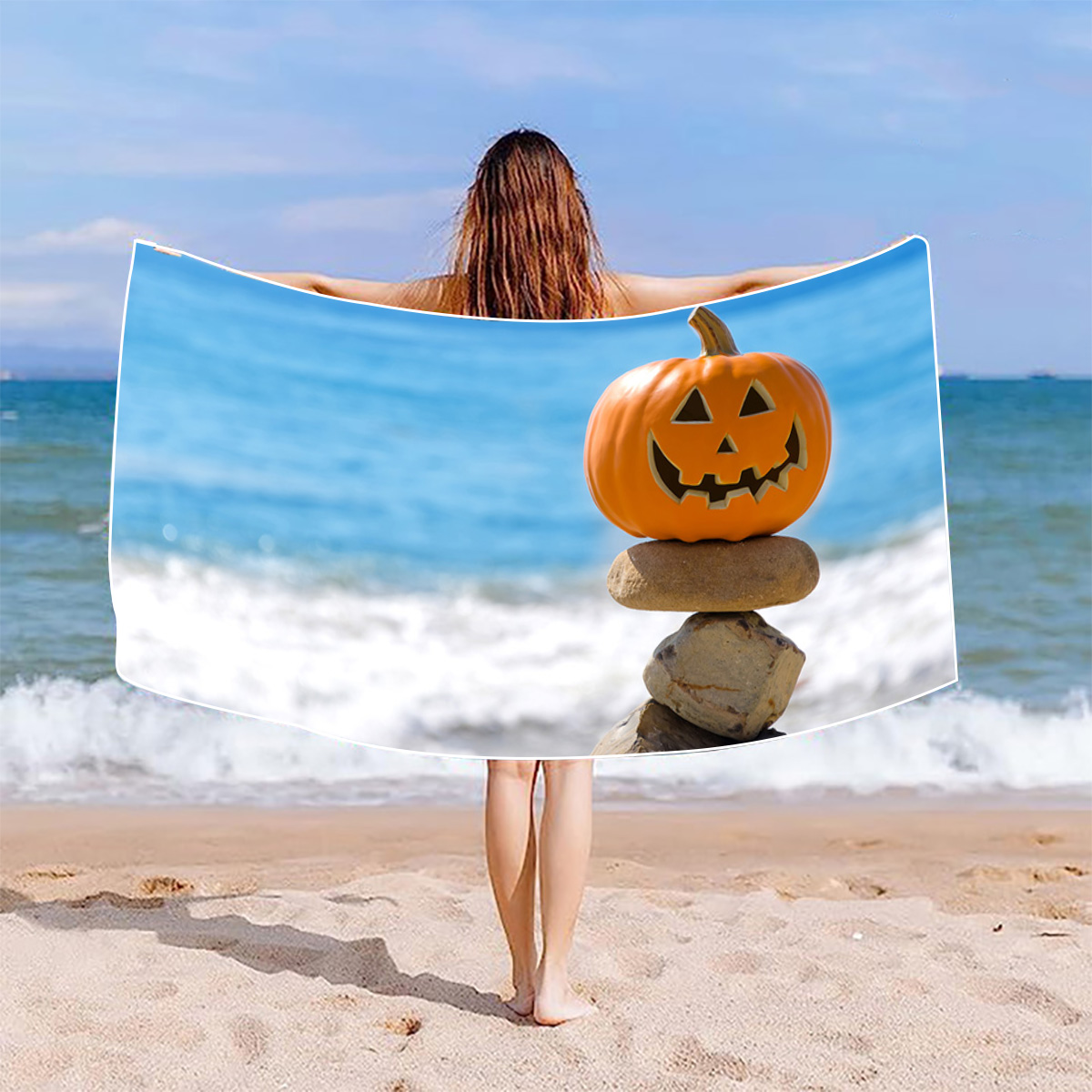 Casual Vacation Halloween Pattern Beach Towels display picture 2