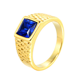 Casual Geometric Titanium Steel Gem 18K Gold Plated Unisex Rings display picture 29