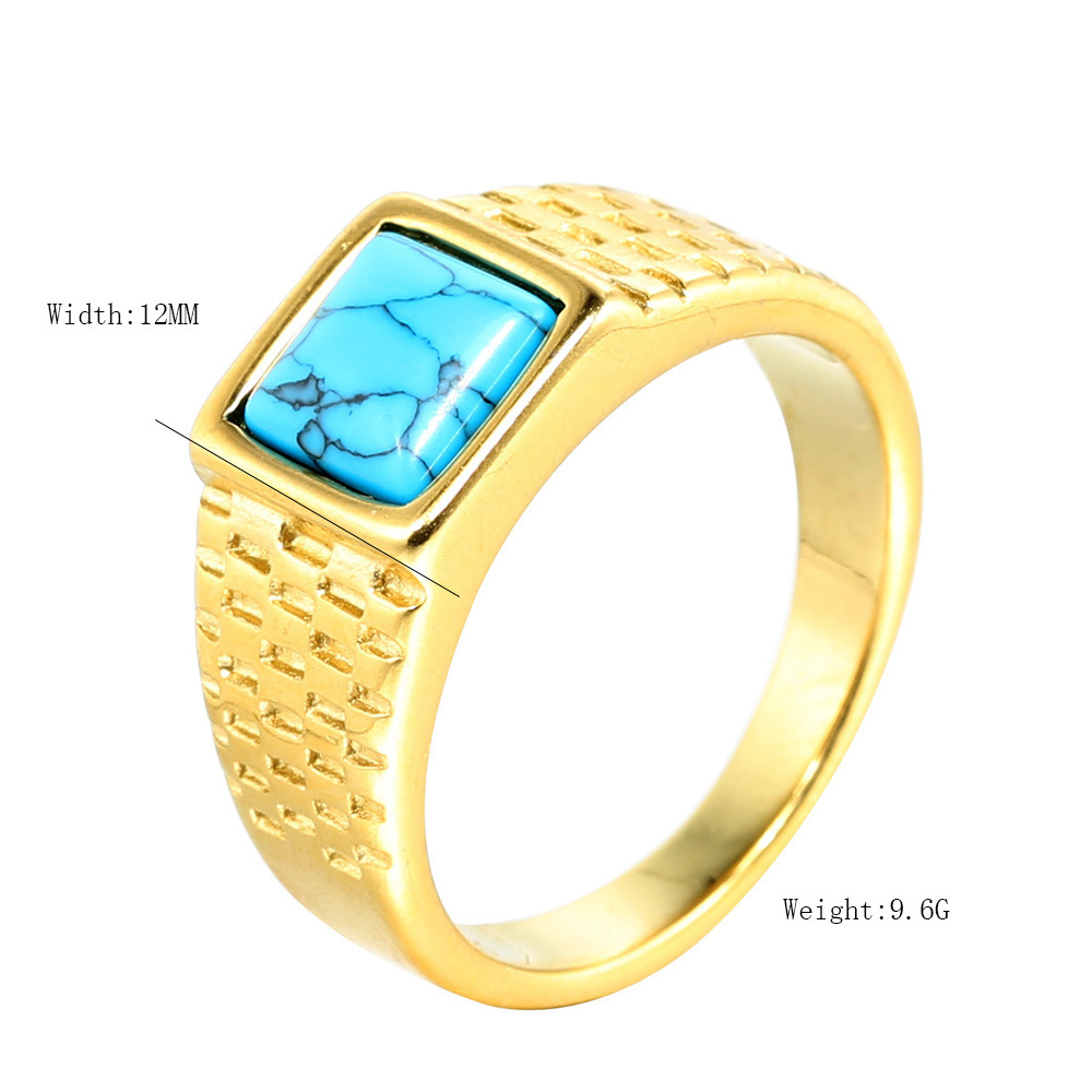 Casual Geometric Titanium Steel Gem 18K Gold Plated Unisex Rings display picture 37