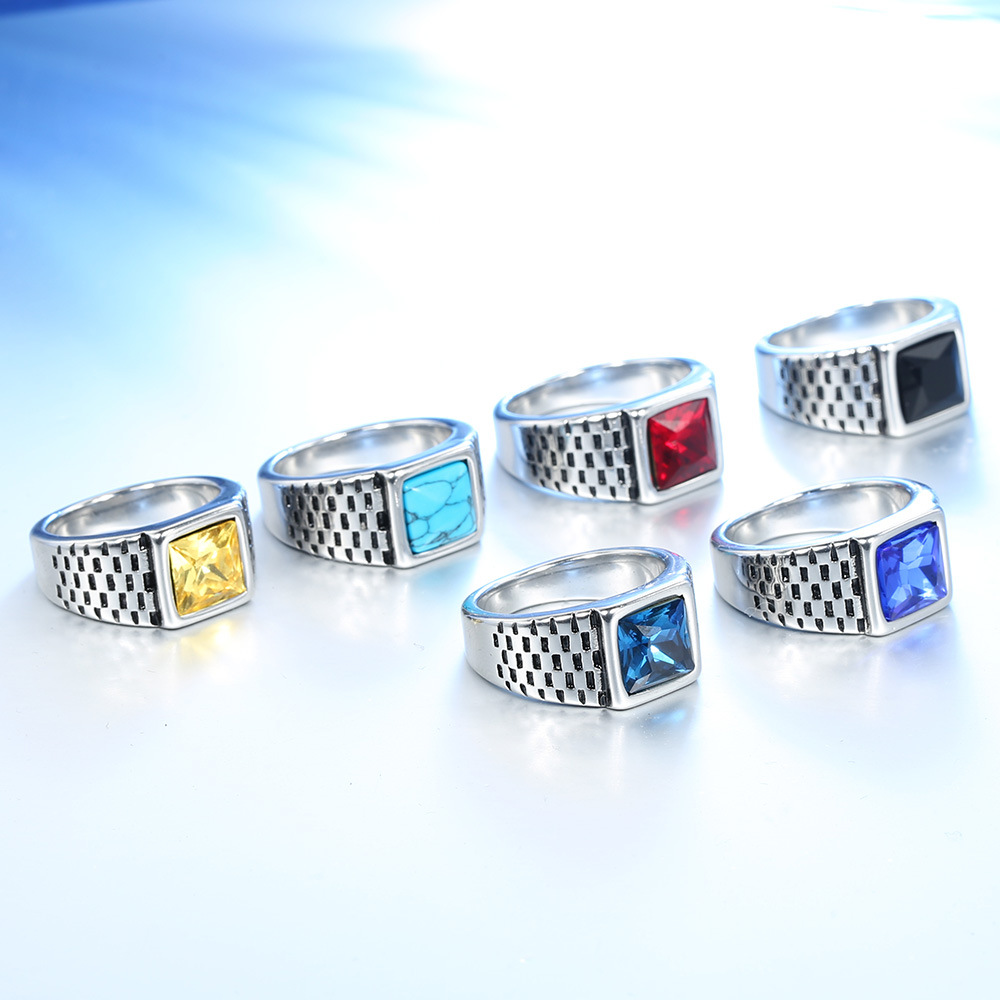 Casual Geometric Titanium Steel Gem 18K Gold Plated Unisex Rings display picture 40